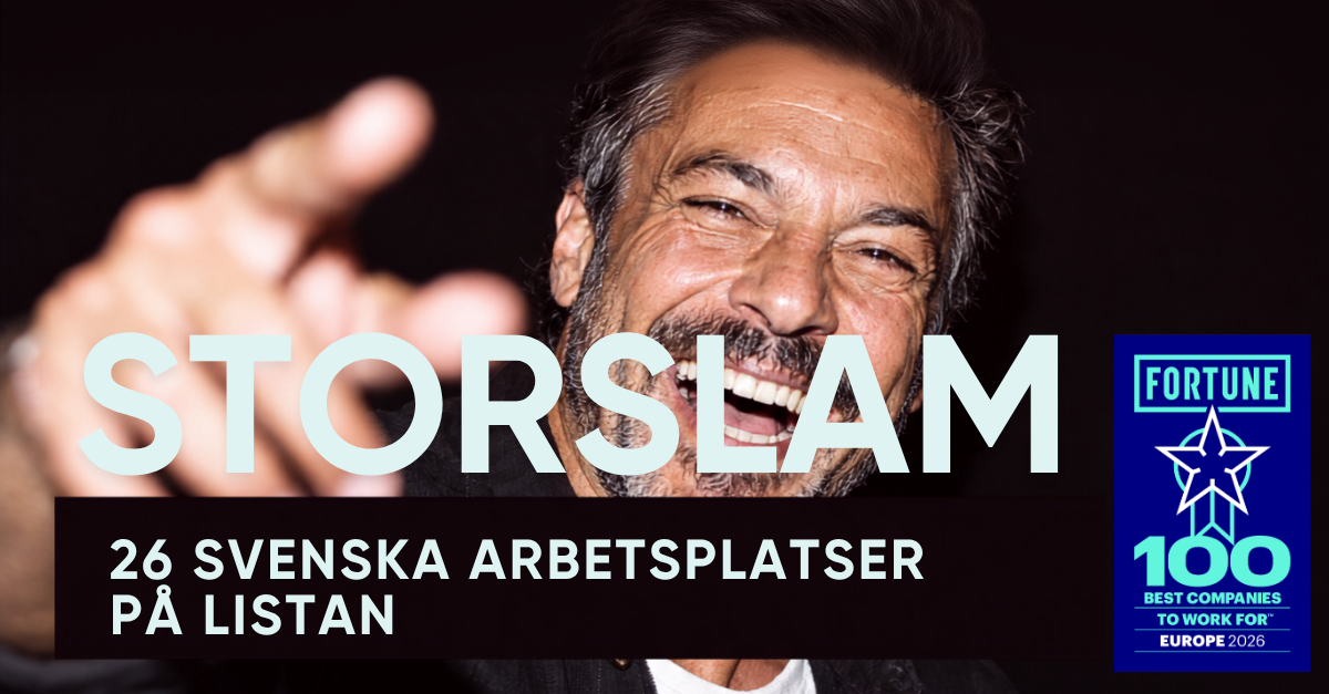 Europas fem bästa arbetsplatser finns i Sverige